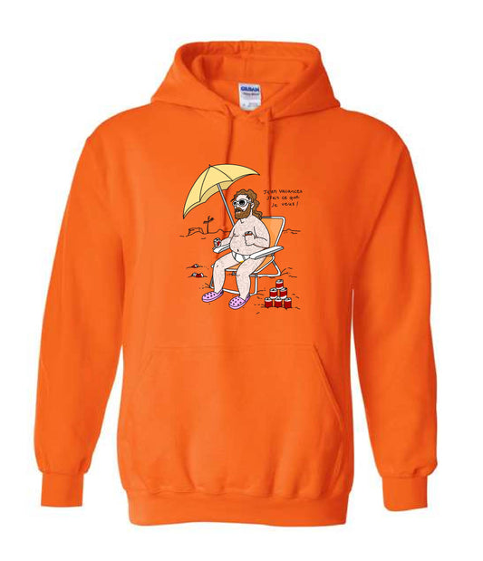 Hoodie Orange Lessard j'ten vacances
