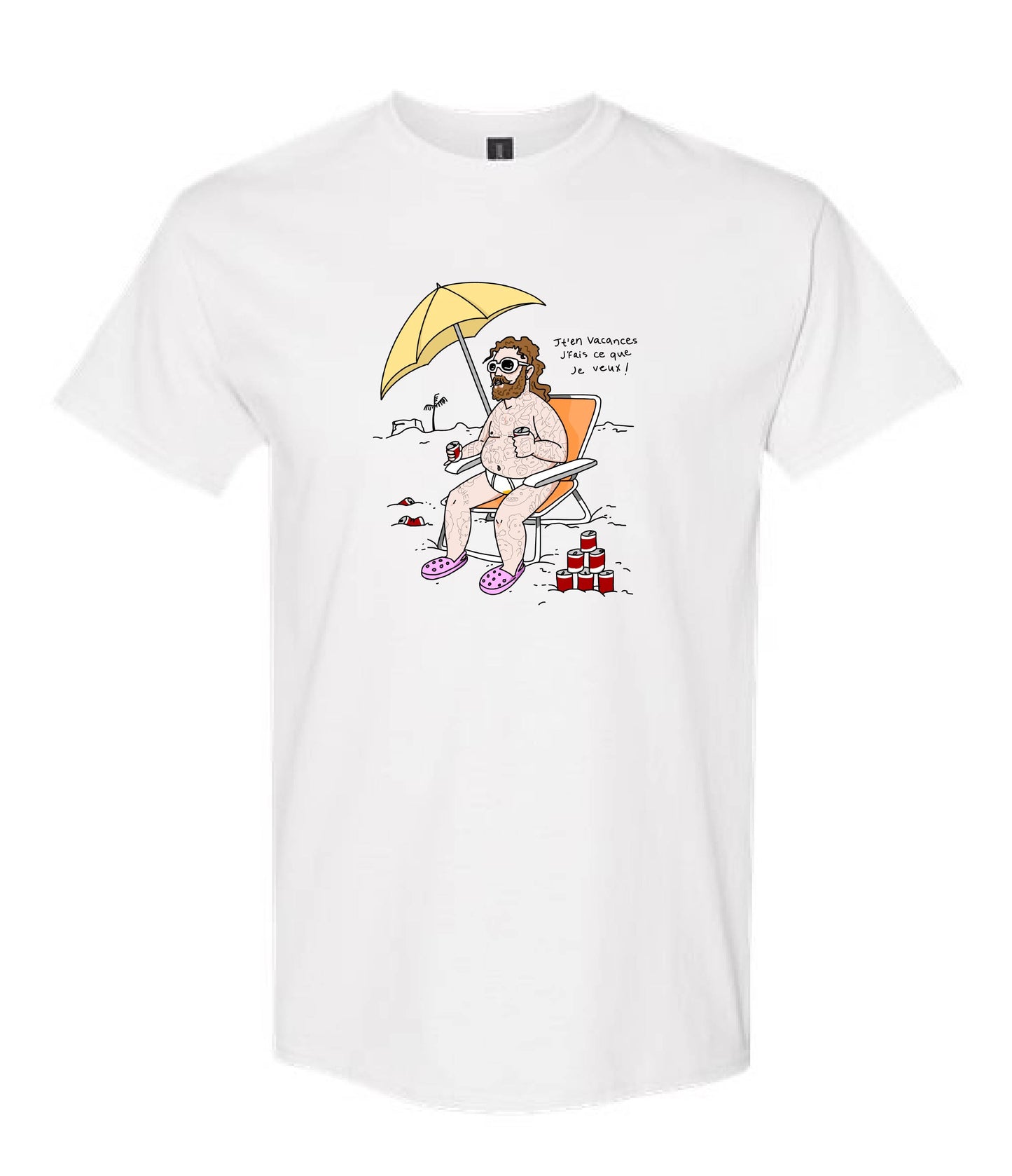 T-shirt J'ten vacances Blanc