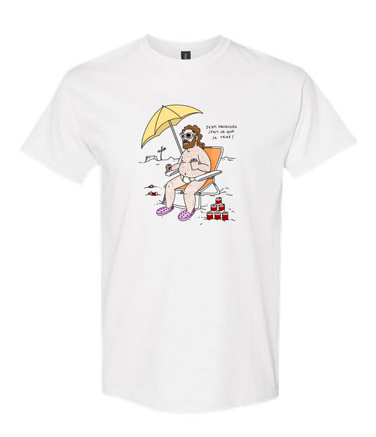 T-shirt J'ten vacances Blanc